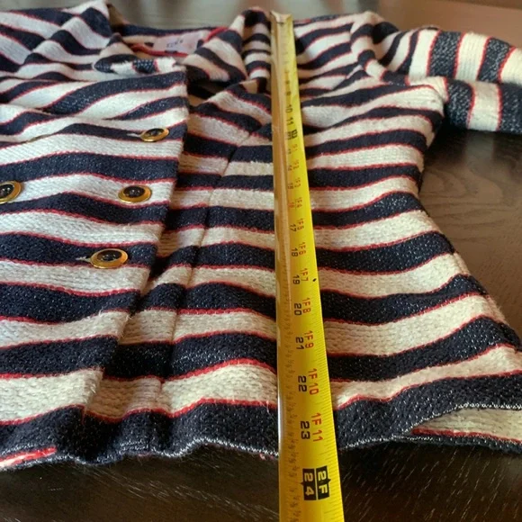 Cabi women’s blazer jacket unlined red cream blue size 8 nautical coastal office - Picture 17 of 17